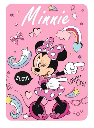 Theonoi Manta polar de microfibra para niños, manta de forro polar, suave, regalo (Minnie Mouse)