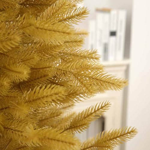 Árbol de Navidad dorado de 5ft para decoración navideña interior de diseño único 5