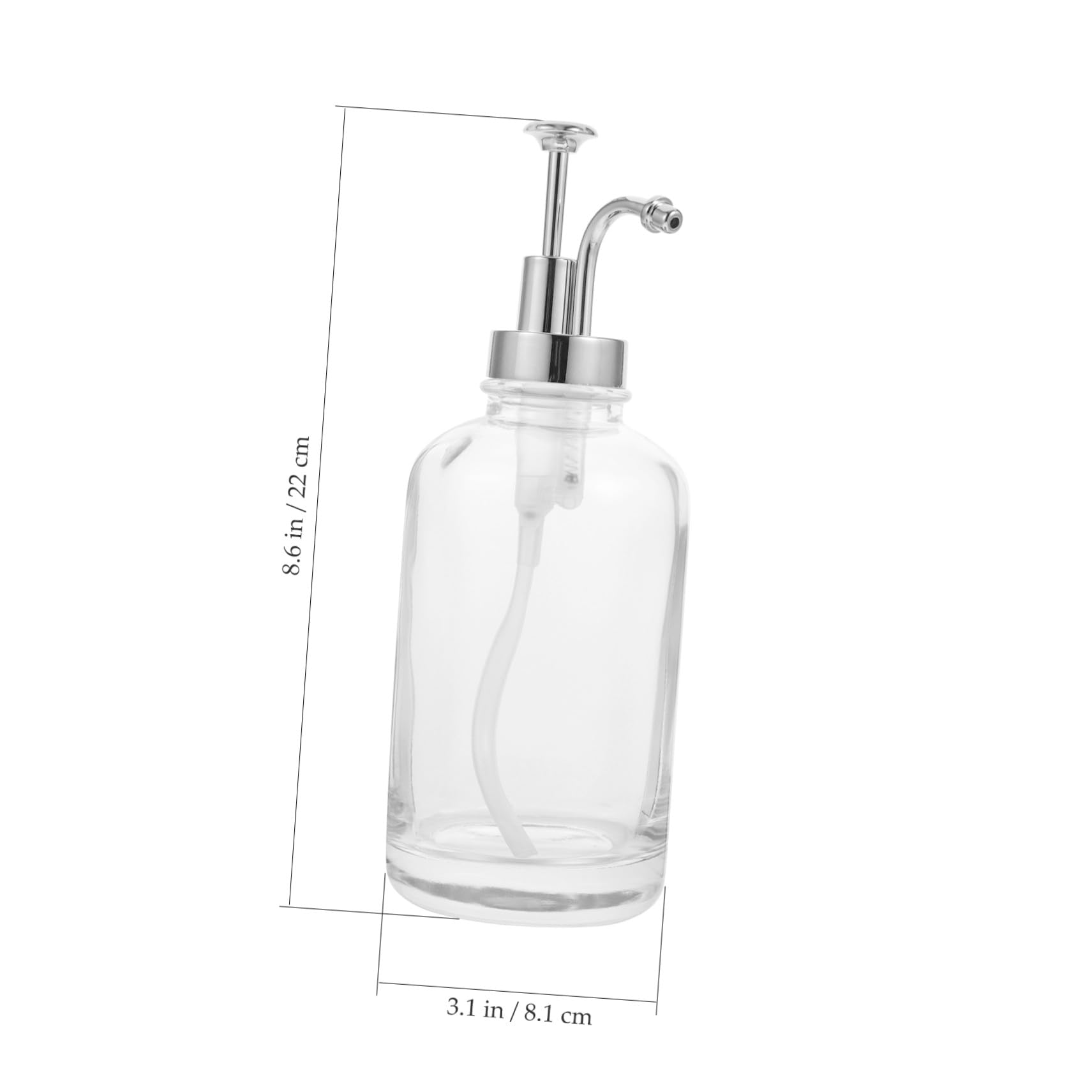 SOLUSTRE Dispenser Vetro Pompa Sciroppo in Inox Acciaio Argento