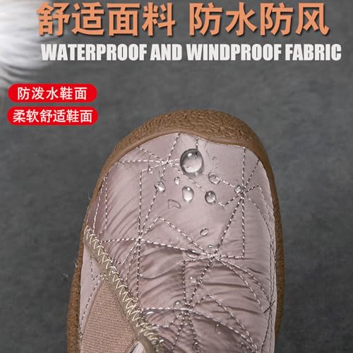 Women's Slip on Waterproof Warm Snow Boots Comfortable Wide Round Toe Fur Lined Anti-slip Soft Bottom Short Boots Winter Daily Mom Walking Flats3