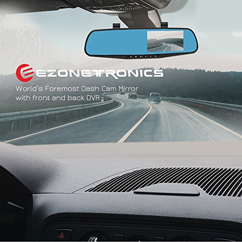 Ezonetronics Car Camera | Car Video Recorder Full HD 1080P | Car Video Camera 4.3 Inch LCD with Dual Lens for Vehicles Front & Rearview Mirror | DVR Vehicles Dash Cam 2010