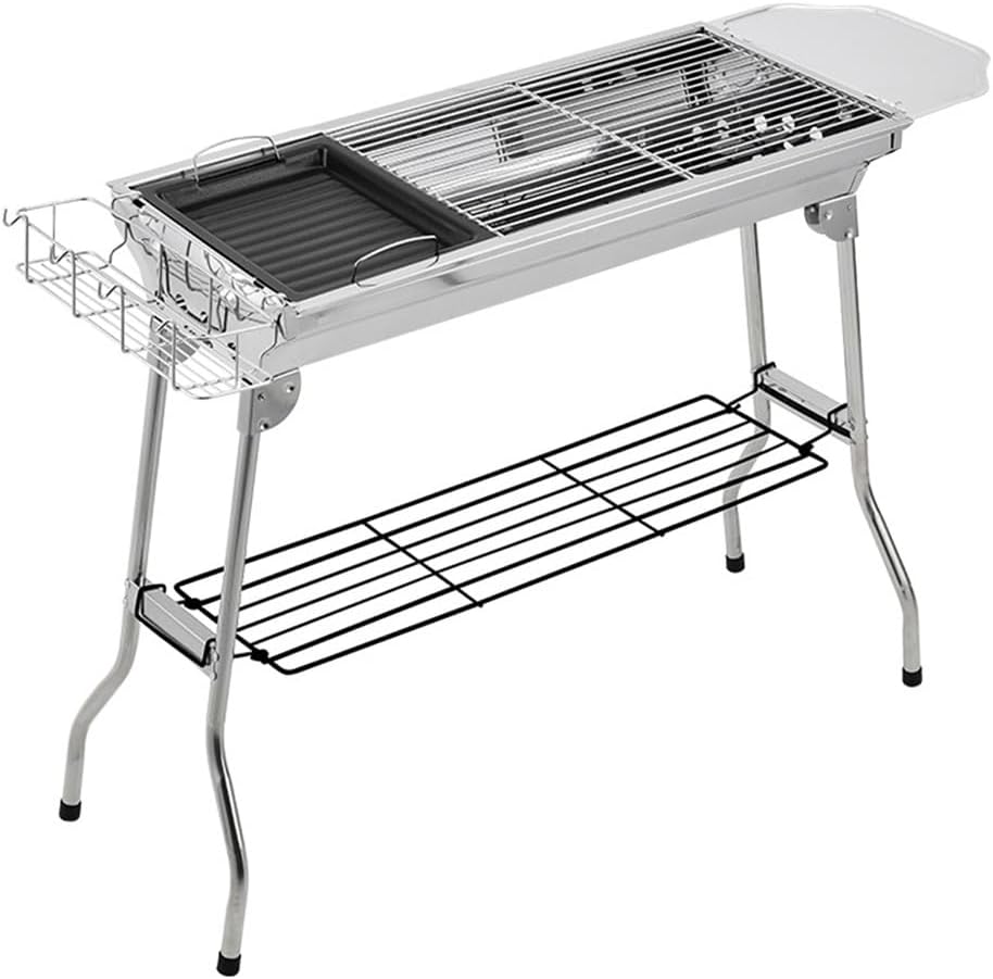 HBJWOV Stainless Steel Folding Oven, Outdoor Carbon Oven, Household Stainless Steel Barbecue Rack