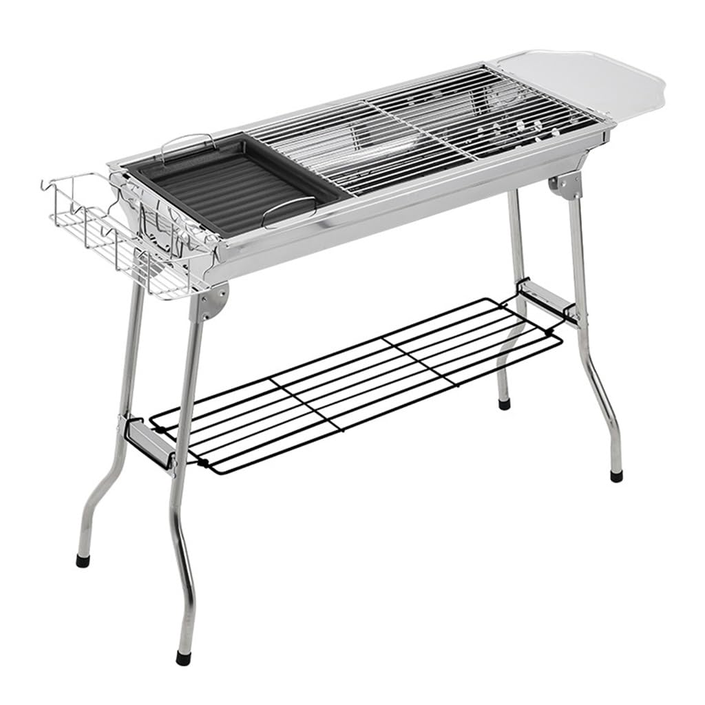 Horno plegable de acero inoxidable con diseño compacto y resistente para carbón en el hogar