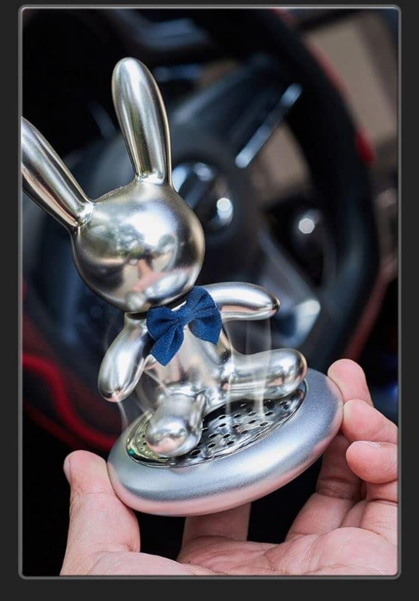 Diamond-Encrusted Rabbit Car Perfume Ornament for Interior Decoration