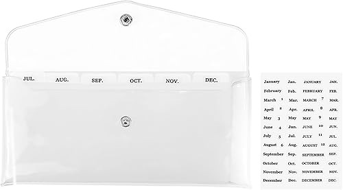 NatSumeBasics Cartera de sobres para efectivo, cartera transparente de presupuesto, 6 unidades divisoras de dinero con bolsillos y 2 calcomanĂas con