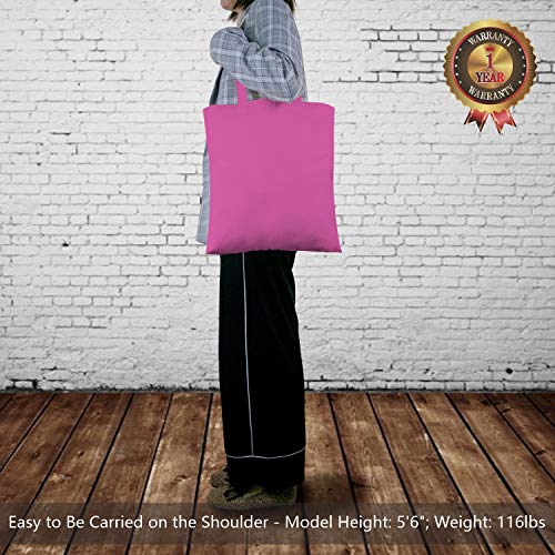 Image of TOPDesign 24-Pack Economical 16 inchx15 inch Pink Cotton Tote Bag, Lightweight Medium Reusable Grocery Shopping Cloth Bags, Suitable for DIY, Advertising, Promotion, Gift, Activity