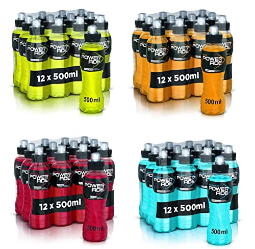 Paquete de prueba Powerade Sports Mountain Blast + naranja + naranja sangre + cítricos refrescante bebida deportiva baja en calorías botella desechable (48 x 500 ml)