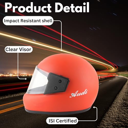 Image of Sage Square Audi Full Face Clear Visor Helmet | ISI Certified | High Standard Safety | Extra Comfort & Stylish