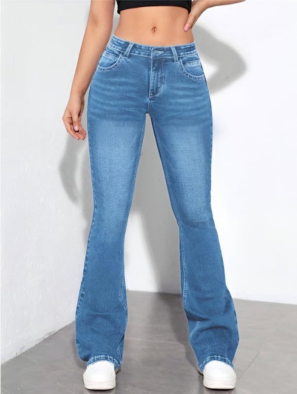 Image of Waltz Jeans for Women || High Waist Jeans for Women || Bootcut Jeans for Women || Flared Jeans for Women High Waist || Wide Leg Jeans Women || Bell Bottom Jeans for Women