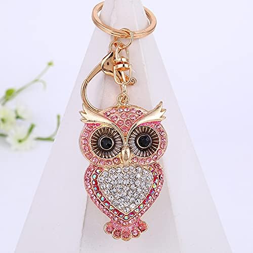 Kovake Cute Owl Keychain for Women Alloy Key Ring with Rhinestone Owl Pendant and Lobster Clasp - Image 3