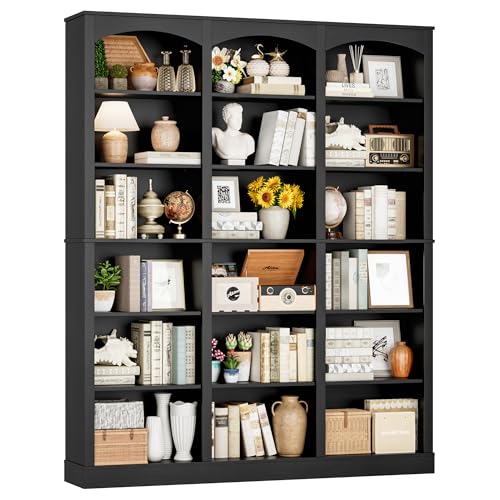 FACBOTALL 71" Triple Wide Bookshelf, 6 Tier Tall Bookshelf, Large