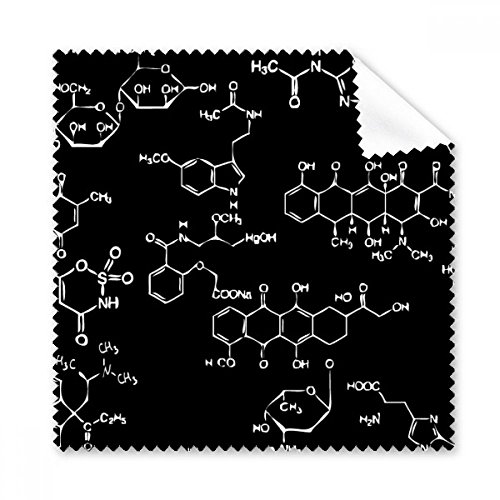 Chiffon de nettoyage lunettes noir motif structure moléculaire lot de 5