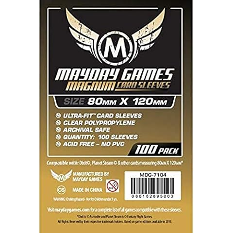 Mayday Games 80 x 120 mm SLEEVES Magnum Ultra Fit Card Game (Gold) Cover