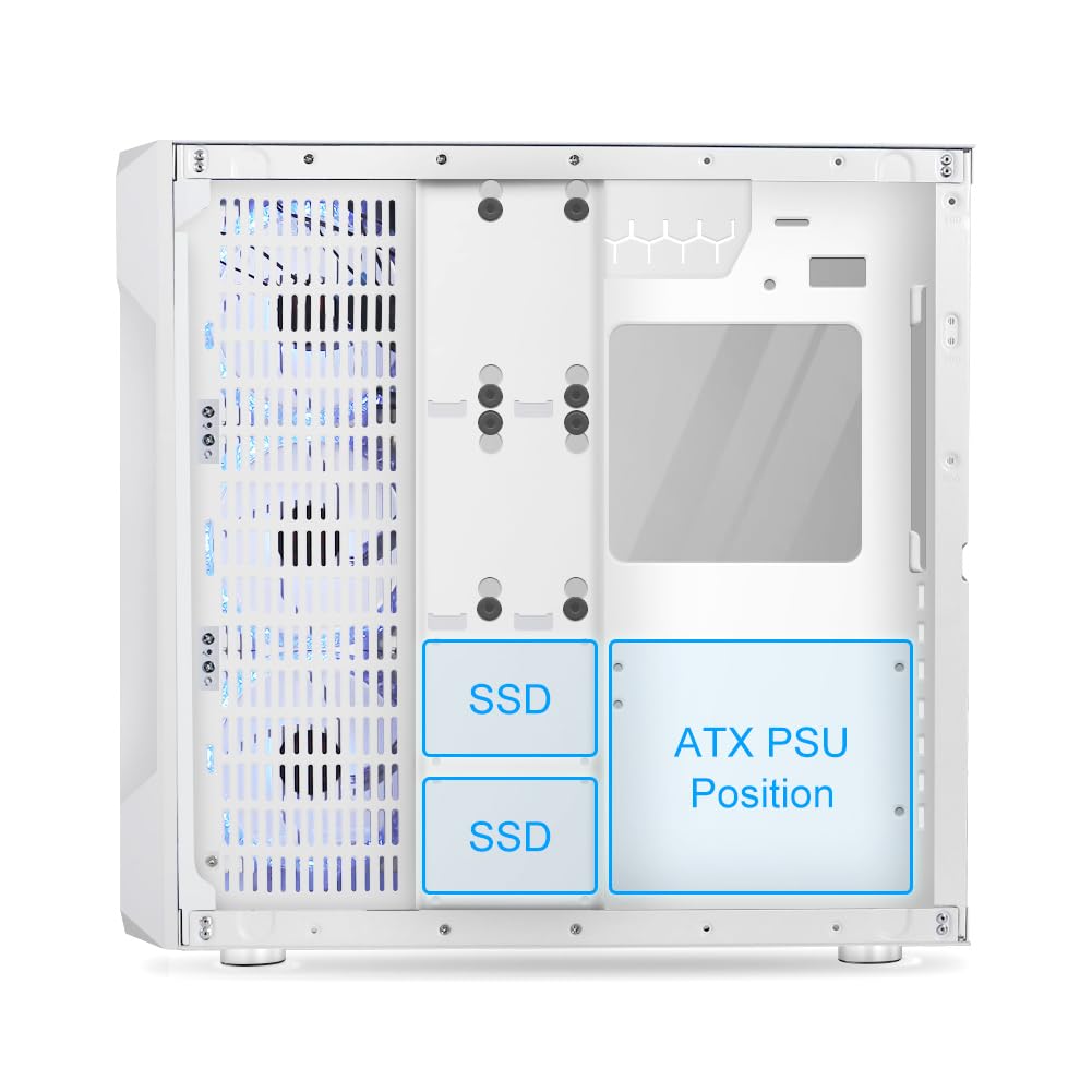 SZSKYING Gaming PC Case Game Mid Tower 3.0 USB