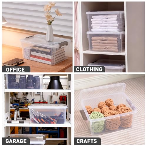 Image of Citylife 17 QT Clear Storage Bins with Lids 1 Pack Plastic Storage Bins