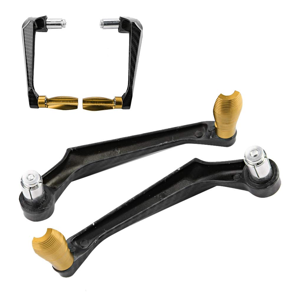 Paraleve Moto, Universale 7/8 Pollici in Lega di Alluminio Manubrio Freno Frizione Protezione Mano Leva Moto(Oro)