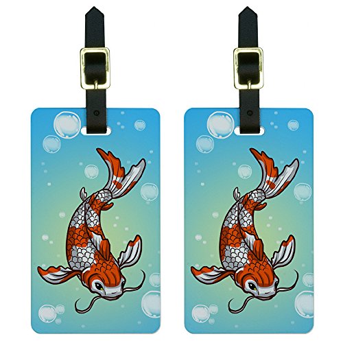 Koi Fish Luggage Tags Set of 2