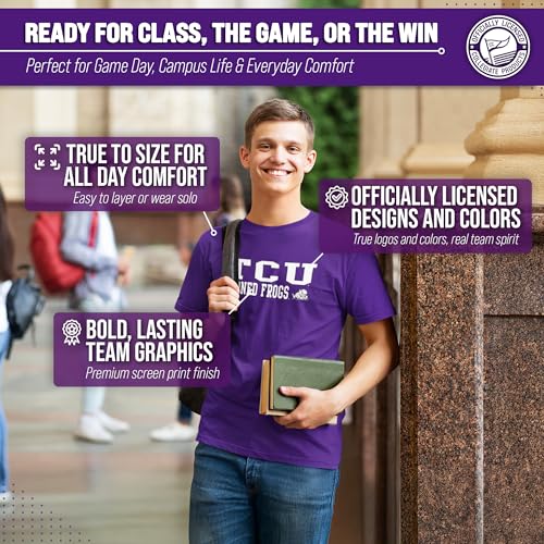 Image of NCAA Gameday Cotton T-Shirt for Men and Women | Officially Licensed NCAA Tee - Preshrunk Ring-Spun Cotton - Screen-Printed Team Logo