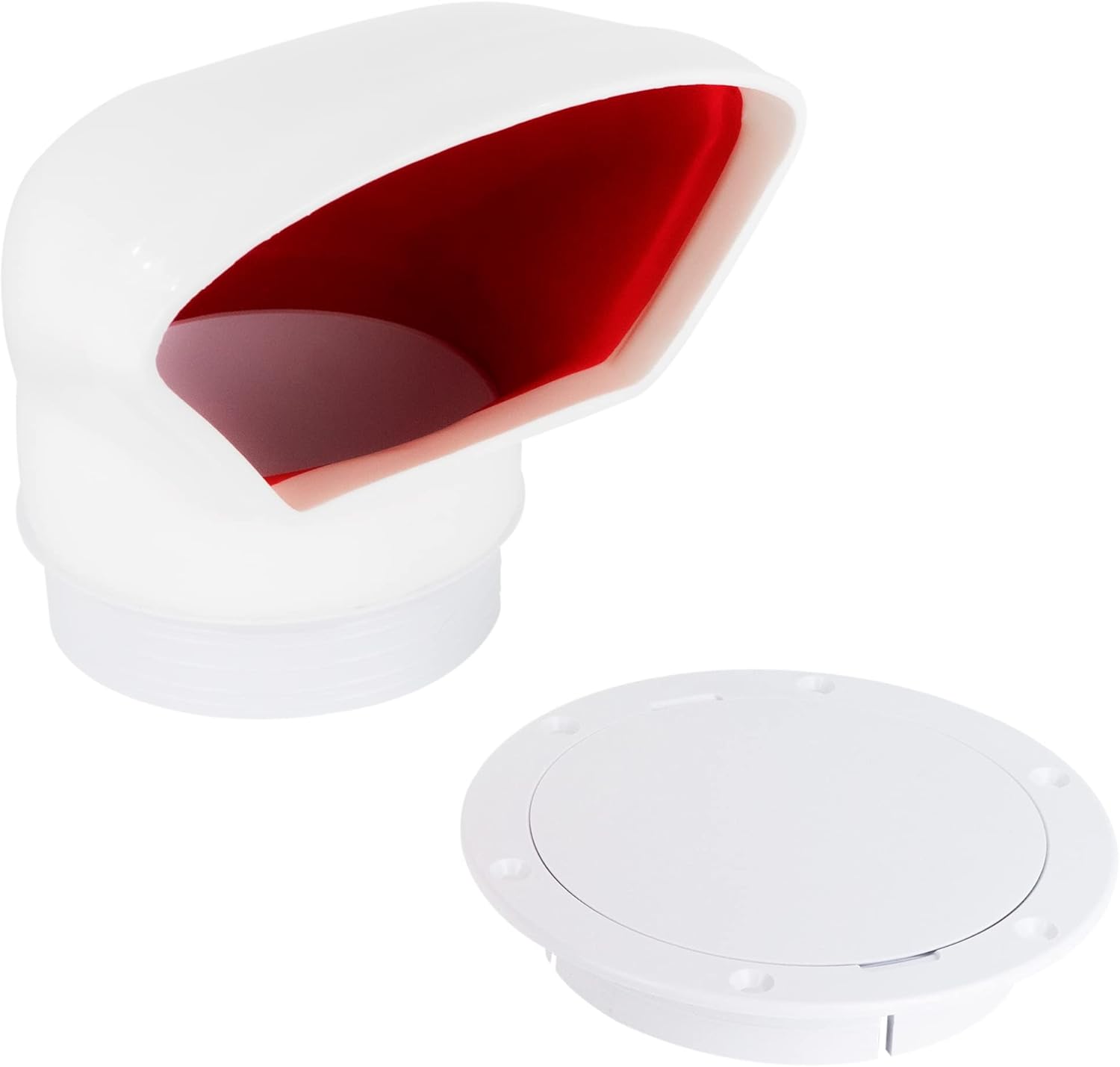 Five Oceans FO89-M2 Marine Sailboat PVC Low Profile Cowl Vent with Snap-On Deck Plate, 4 inches, UV-Resistant and Flexible PVC, Interior Red, 4-1/2 in (114 mm) Cutout, 2-Pack : Sports & Outdoors