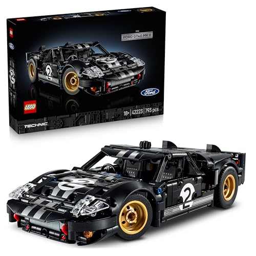 LEGO Technic Carro de corrida Ford GT40 MKII de 1966 - casacos para construção para adultos - carro colecionável com motor V8 para montar e detalhes - presente para homens e fãs de motor 42223