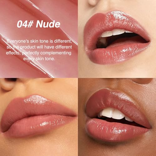 Image of evpct 2Pcs Nude Honey Lipstick Moisturizing Tinted Lip Balm for Older Women | Hydrating Formula Tinted Lip Oil Stick, Sheer Lightweight Softening, Shine Glowy Lipgloss Lips Color Tint Stain, Cruelty-Free