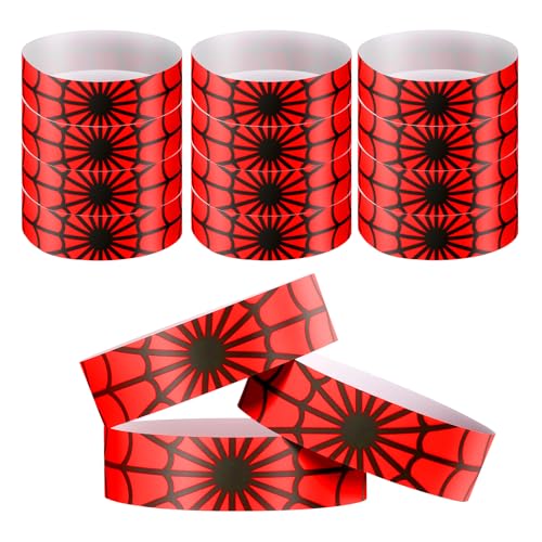 HLHLLSW 600PCS Spider Themed Paper Wristbands - Party Entry Wrist