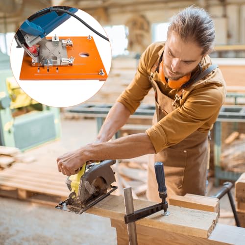 Image of Serplex 28x20cm Circular Saw Guide Rail Bottom Plate, Adjustable Bakelite Base with Etched Scale, Universal 4-Inch Saw Fit, Durable 6mm Plastic, Easy Installation for Precision Woodworking