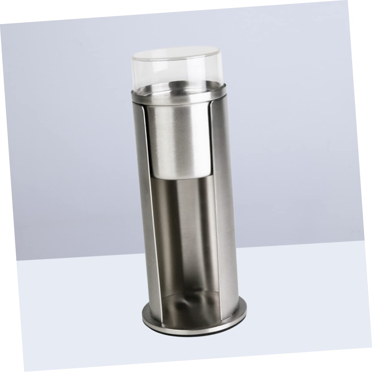 IMIKEYA Wattepadhalter mit Deckel aus Edelstahl und Acryl, Silber