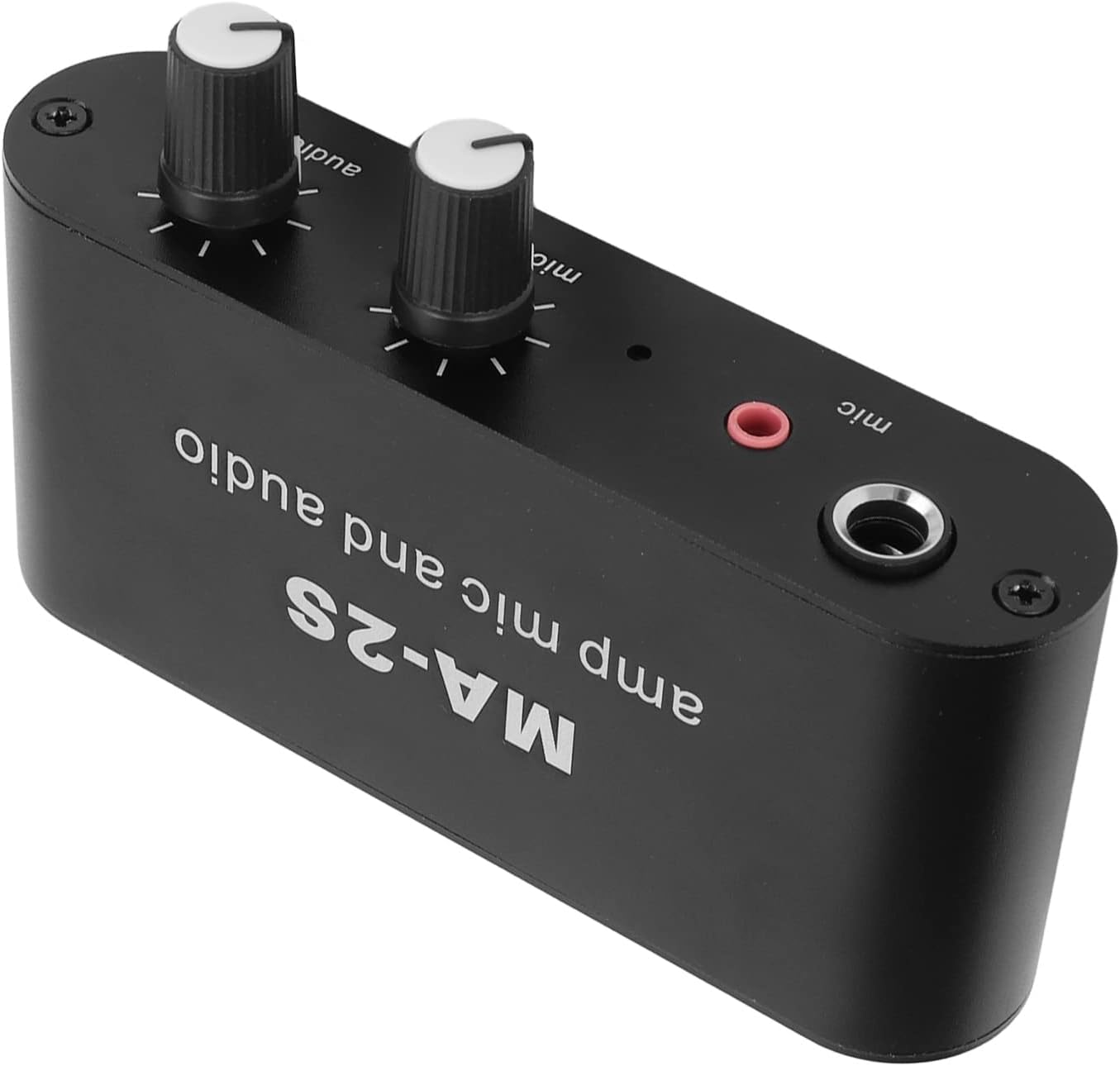 Kleiner Stereo-Audio-Vorverstärker 3 Ausgangsanschlüsse Aluminium-ABS-Kopfhörerverstärker für Lautsprecher Dynamisches 6,5-mm-Mikrofon 3,5-mm-Kondensatorschnittstelle