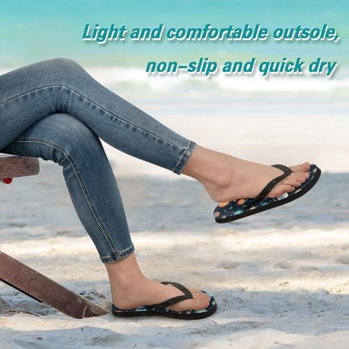 Space Planets Beach Summer Casual Flip Flop Sandals Non-Slip Quick Dry for Women Men 214B28163