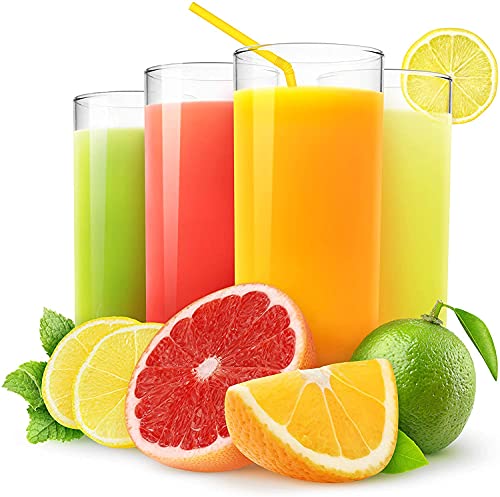 Image of WRINGO 350 ML Water Glasses Transparent Long Glass | Highball Glasses | Juice Glass | Plaza Tumbler Set of (6) (Transparent)