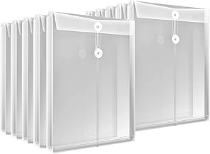 Clear File Envelope File Set of 10, A4 Size, Vertical Type, With Drawstring, Large Capacity, Document Case, Clear Holder, Storing Documents