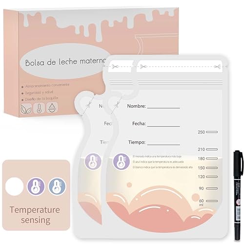 Bolsas de almacenamiento de leche materna, 150 unidades con 8.5 onzas, bolsa de almacenamiento de leche desechable autosuficiente, preesterilizada,