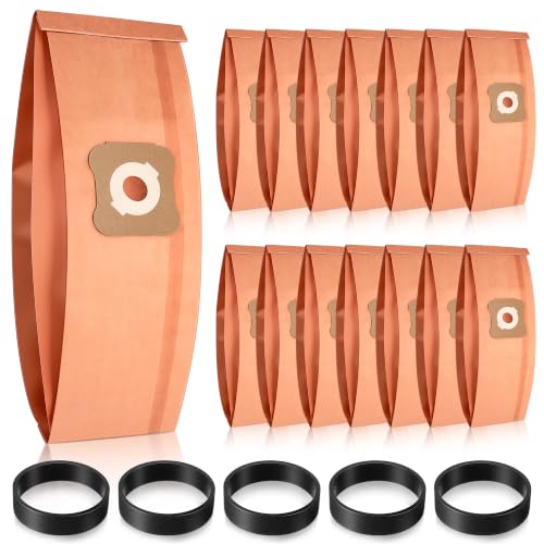 Image of 15 Vacuum Cleaner Bags and 5 Belts Compatible with Kirby G Series (Orange) | Compatible with Kirby G3, G4, G5, G6, G7, Ultimate G, Diamond Edition, 197394, 204803, 205803, Vacuum Dust Bag Replacement