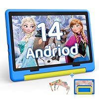 HotLight Kids Tablet 10 inch Android 14 Octa-Core, 8GB RAM+64GB ROM, 1280 * 800 IPS, 5MP+8MP Dual Camera, 5000mAh, Parental Control, WiFi 6/BT 5.3, Child Tablet with Protective Case(Blue)