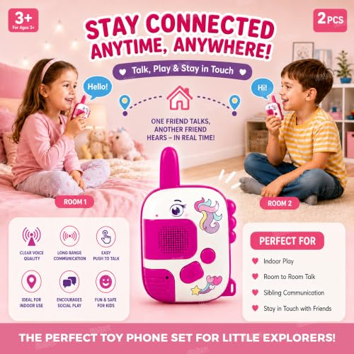 Image of Zest 4 Toyz Unicorn Toy Phone for Kids, Talking Toy Set for Girls & Boys, Kids Calling Toy with Lanyards for Indoor Outdoor Pretend Play