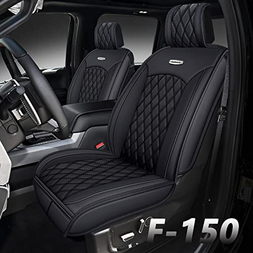 Best Quality 🔥 LDYRJIM Car Seat Covers Full Set for 2009-2022 F150,2017-2022 F250 F350 F450,Waterproof Leatherette Automotive Vehicle Cushion for Truck SUV Pickup ( 5Pcs Black)