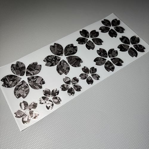 Image of Creative Fashion Flower Cherry Blossoms Petal Leaves Motor Bike Stickers Auto Body Car Styling PVC Decals (Flower Cabon Silver)