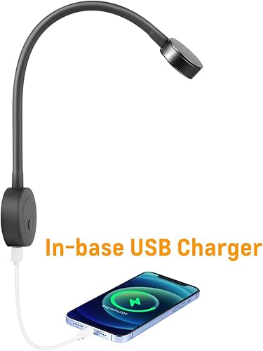 Miniatura 8 de acegoo Luz de lectura LED de 12 V, lámpara de lectura de cabecera de barco RV, luz de cama flexible de cuello de cisne de 12 voltios para cámper,