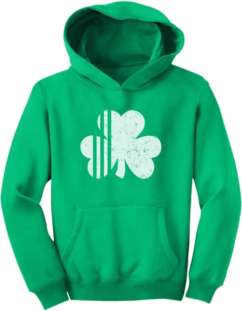 Tstars St Patricks Hoodie White Shamrock Pattys Day Youth Kids Irish Sweatshirt Hoodies