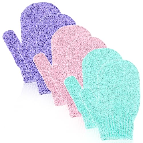 WLLHYF-3-Pairs-Exfoliating-Gloves-Korean-Exfoliating-Mitt-Double-Sided-Skin-Body-Exfoliator-Gloves-Scrub-Gloves-Bath-Gloves-Shower-Accessories-for-Clean-Dead-or-Dry-Skin