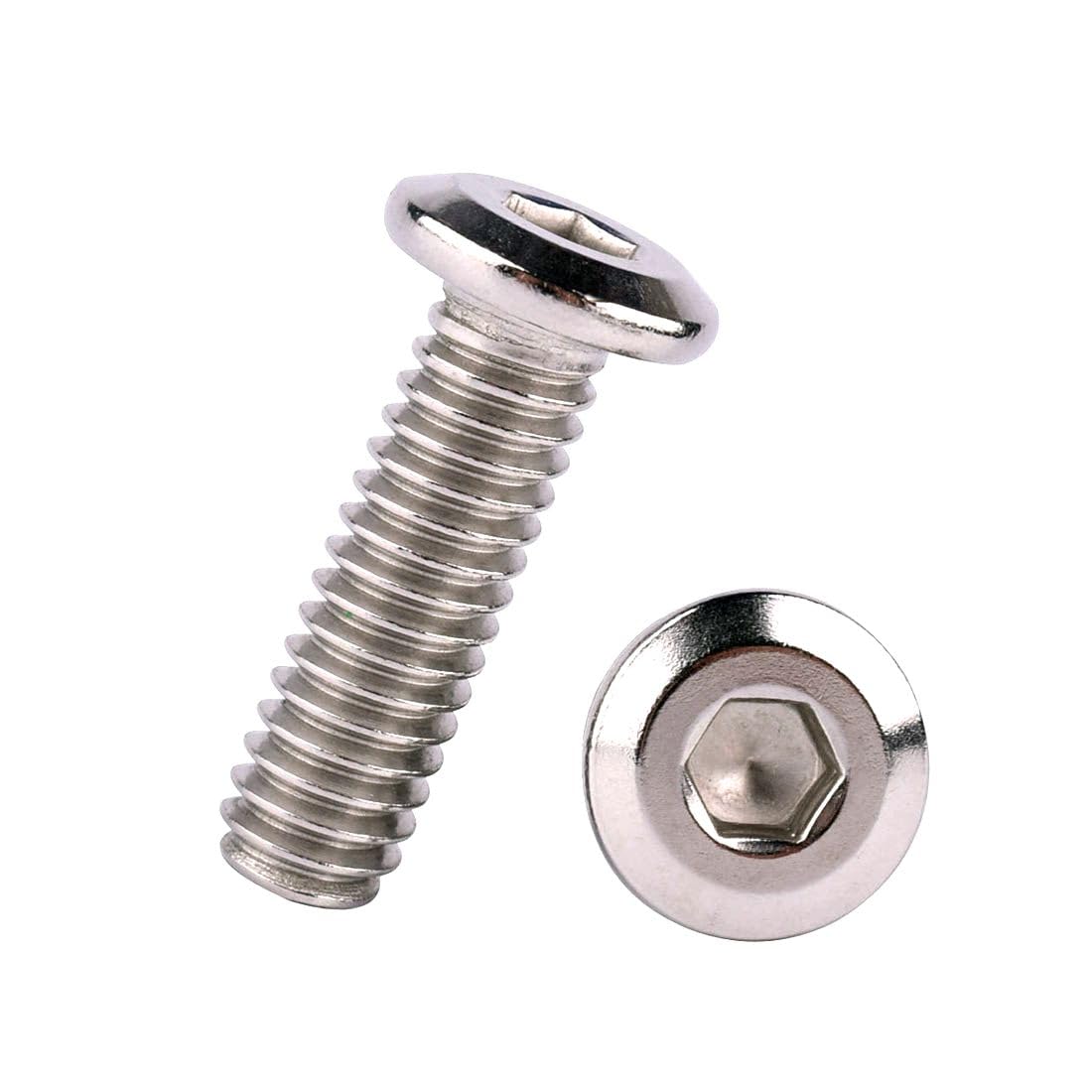 VAMUOEFL 1/4-20 x 1 Flat Head Furniture Bolts Hex Socket Cap Screws, 304 Stainless Steel 18-8, Fully Machine Thread, 20 Pcs