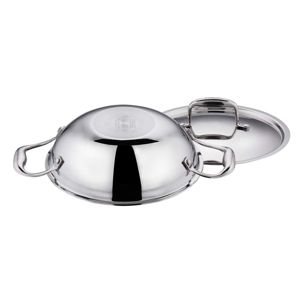 Buy Vinod Platinum Triply Stainless Steel Kadai with Stainless Steel