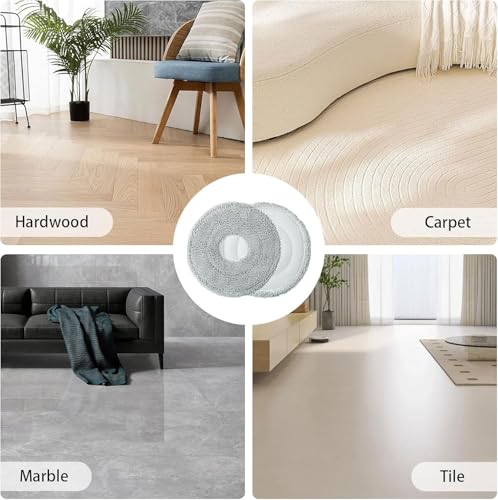 Image of 6pcs Replacement Mop Pads Compatible with Dreame L10s L20 Ultra L10s Pro Ultra Heat L10 Ultra L10s Pro L10 Prime Xiaomi X10+ S10+ X40 Ultra Robot Vacuum Cleaner, Reusable Microfibre Cleaning Cloth