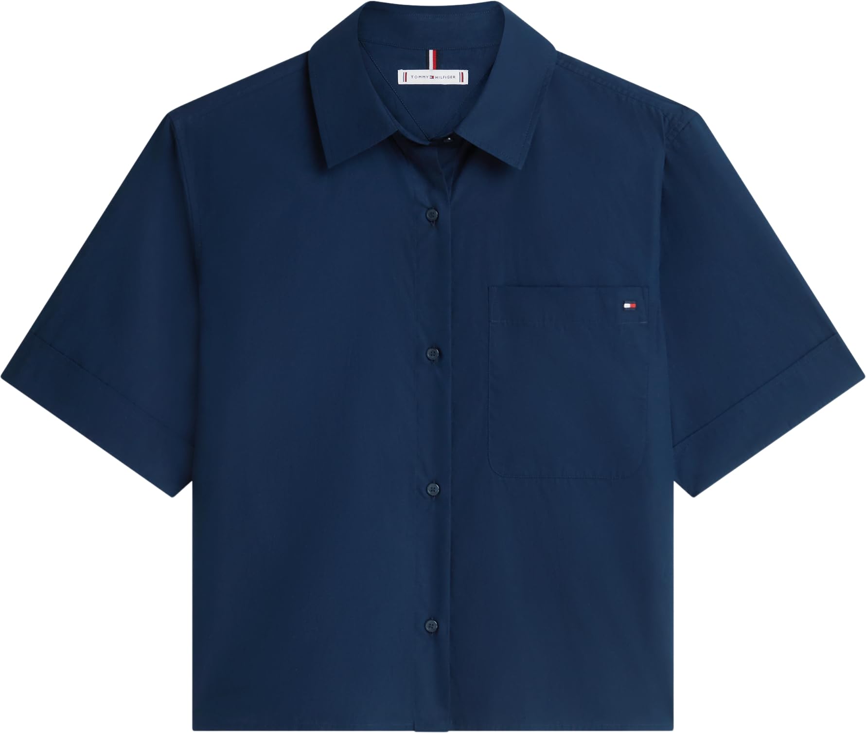 Tommy Hilfiger Ess Poplin SS Shirts Ww0ww48899 Camicia S/S Donna (Pacco da 1)