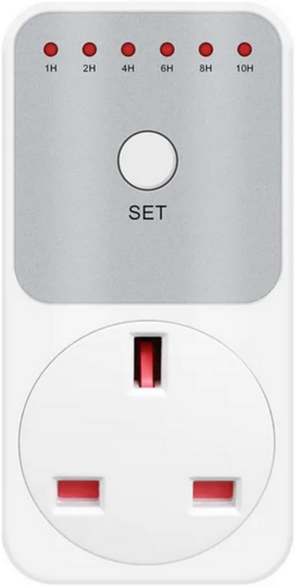 SKEIDO Electronic Wattmeter 10Hr Timer Switch Socket Plug Intelligent Countdown Time Setting Switch Timer Socket Smart Controller- UK plug