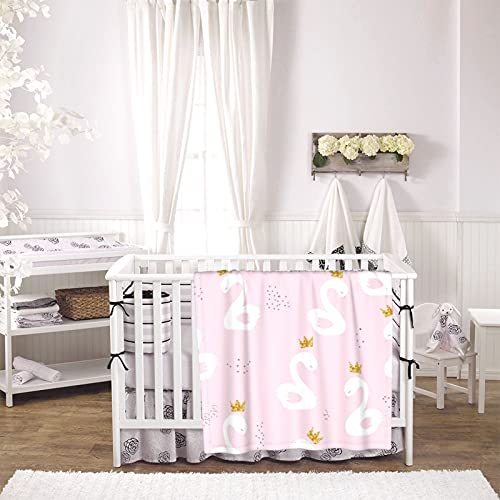 Duduho Cute Childish Swan Princess Baby Blankets Soft Warm Fuzzy Plush Bed Throw Blanket For Newborn Infant Toddler Girls Boys Kids, 30"X40" #TOP5
