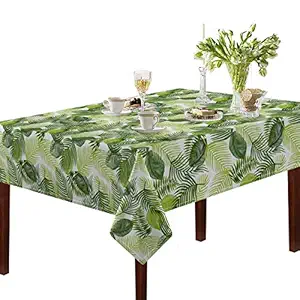 Oasis Home Collections Cotton Printed 4 Seater Table Cloth - K Leaf (Pack of 1)(Rectangular, Green)