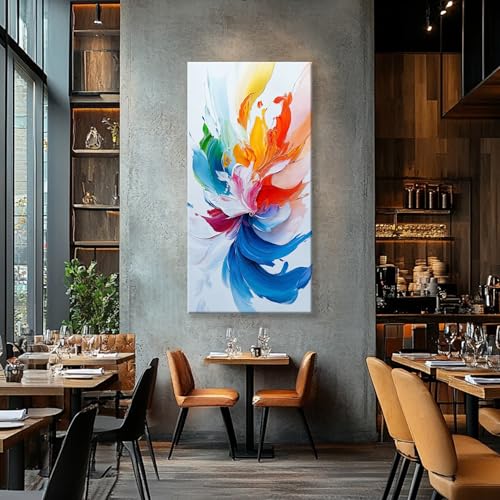 Image of TAIJXAGSG Large Canvas Art Wall Decor Prints Colorful Abstract Wall Art For Living Room Blue Abstract Art Artwork Painting Picture For Bedroom Hotel Office Home Aesthetic Wall Decor 29 X 58 In