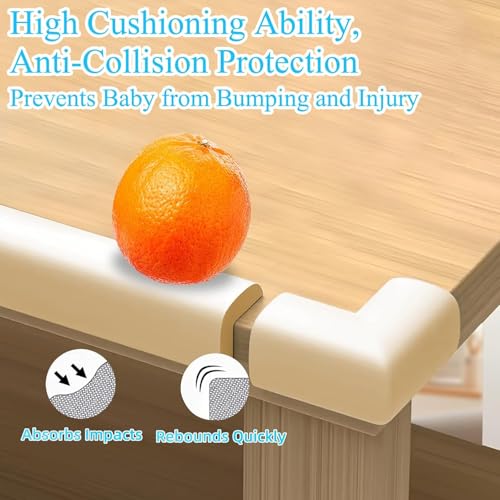 Image of ZOMPAGO Baby Proofing Edge Protector, Begin Foam L-Shape Self-Adhesive Corner Guards, Baby Crib Bumper Pad, Wall & Corner Protector Baby, Foam Corner Protectors for Nursery Kitchen Fireplace Furniture